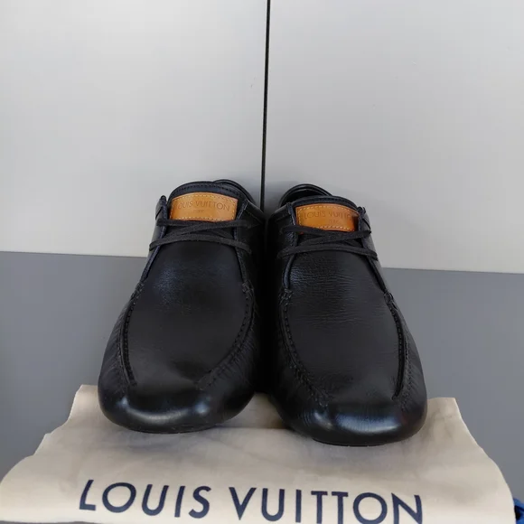 Louis Vuitton Black Veau Soie Leather Loafers Shoes - Picture 6 of 16